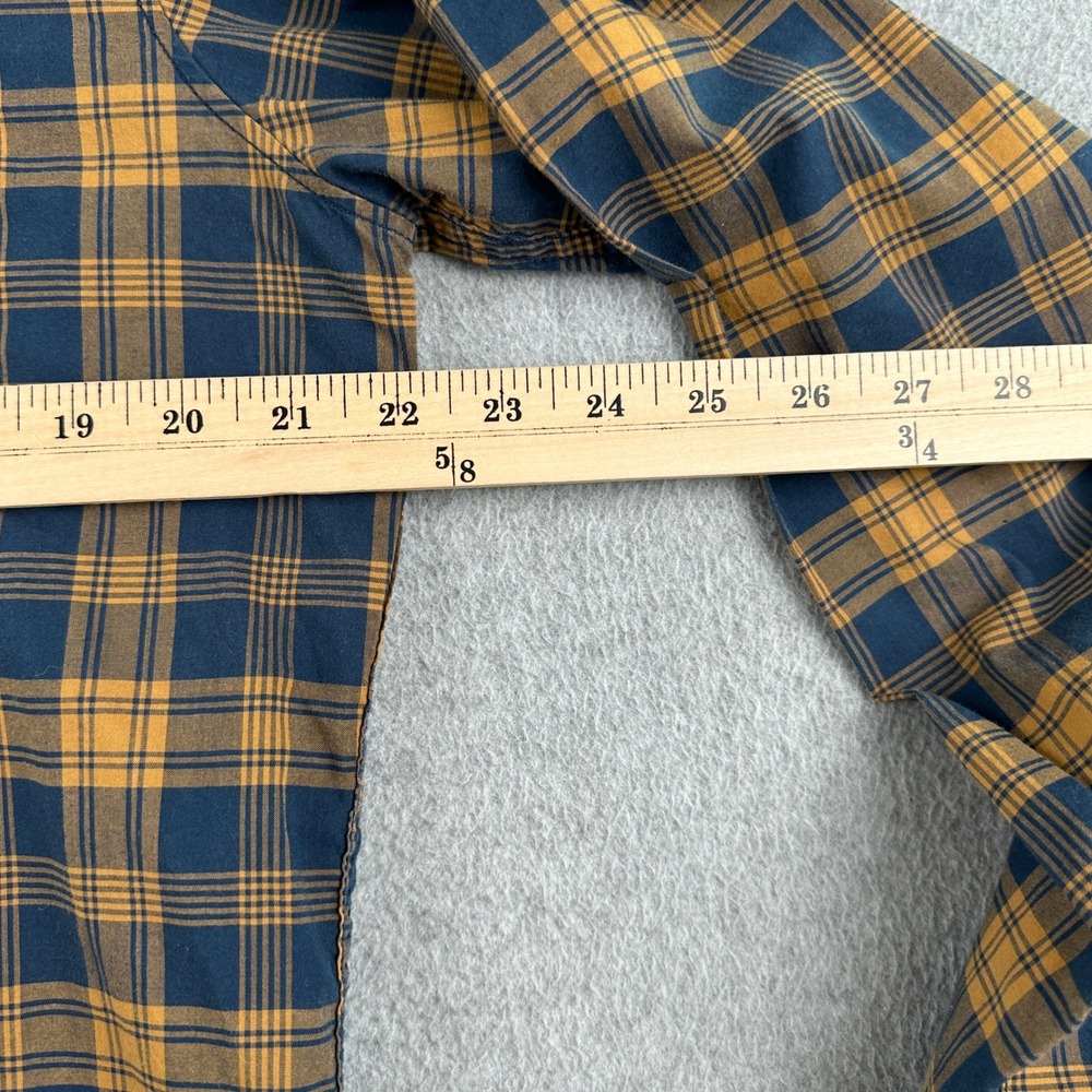 Fox Racing Button Up Shirt Mens Large Blue Yellow Plaid Heritage Long Sleeve - Picture 4 of 7